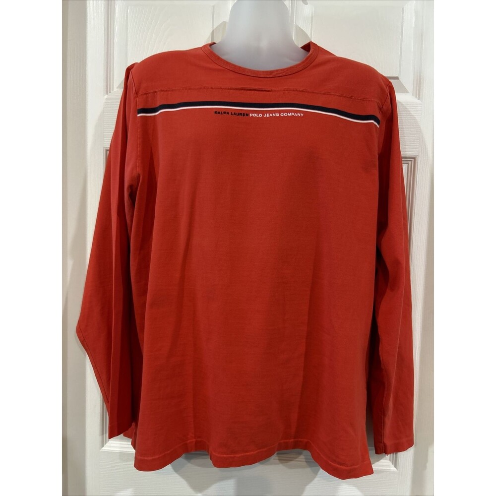 Vintage 90s Ralph Lauren Polo Jeans Company Cotton Knit Long Sleeve Shirt XL